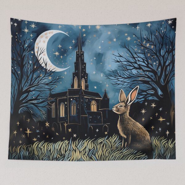 Item preview, Hare, Pagan Hare, Pagan Art, Moon, Animal, designed and sold by thewandswant.