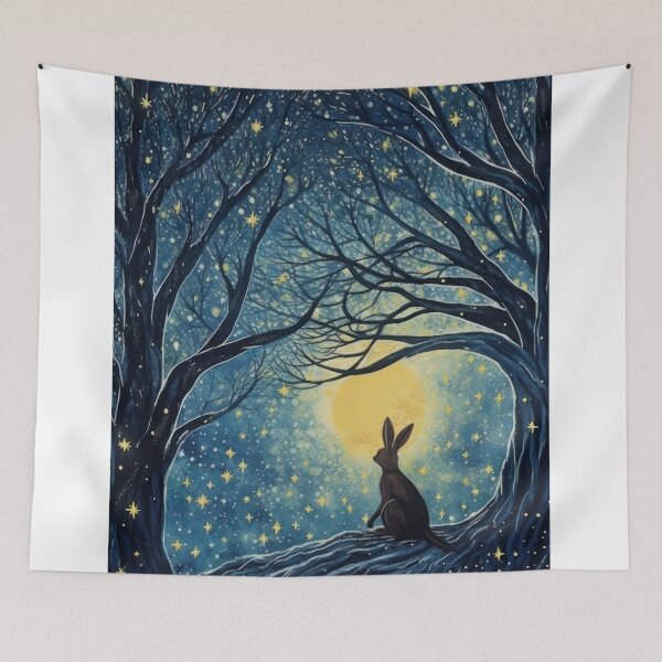 Item preview, Hare, Pagan Hare, Pagan Art, Moon, Animal, designed and sold by thewandswant.