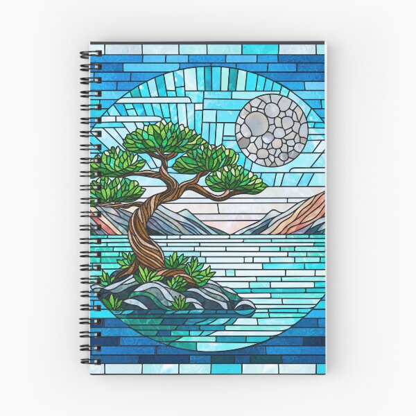 Item preview, Bonsai Tree Full Moon Mosaic Art designed and sold by k9printart.