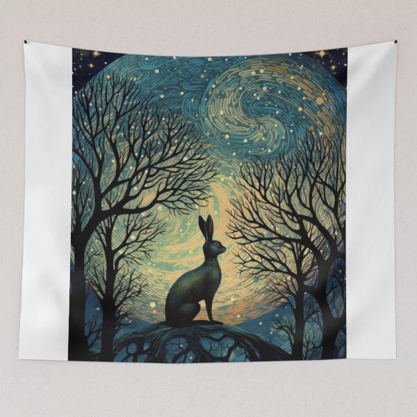 Item preview, Hare, Pagan Hare, Pagan Art, Moon, Animal, designed and sold by thewandswant.