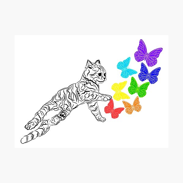 Item preview, RAINBOW CAT PUKE BUTTERFLIES designed and sold by Lovesicker.