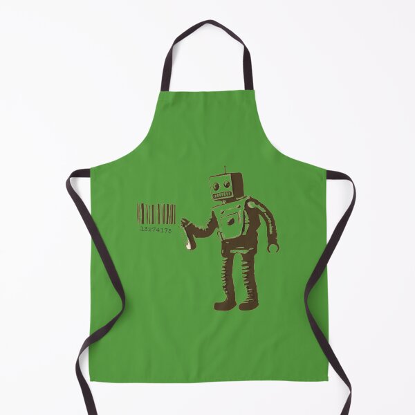 Item preview, Banksy smiling Robot and barcodes Better Out Than In New York City residency black and white HD HIGHT QUALITY ONLINE STORE designed and sold by QuirkByLgnatius.
