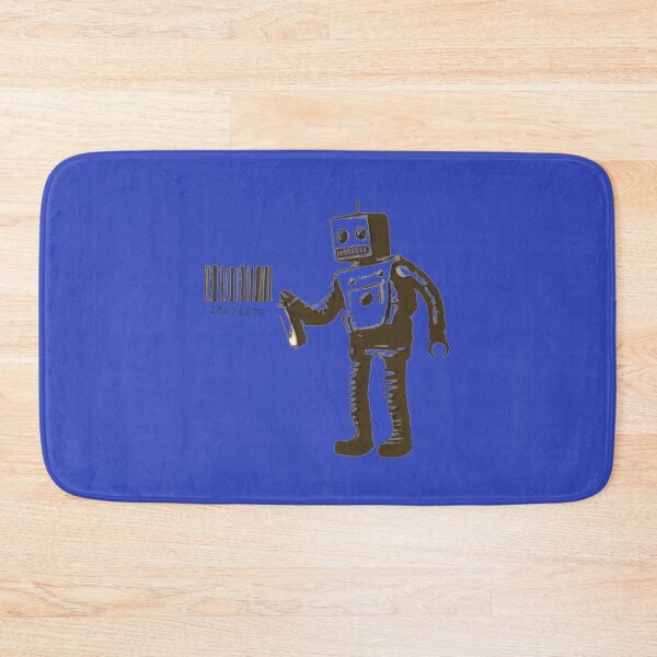 Item preview, Banksy smiling Robot and barcodes Better Out Than In New York City residency black and white HD HIGHT QUALITY ONLINE STORE designed and sold by QuirkByLgnatius.