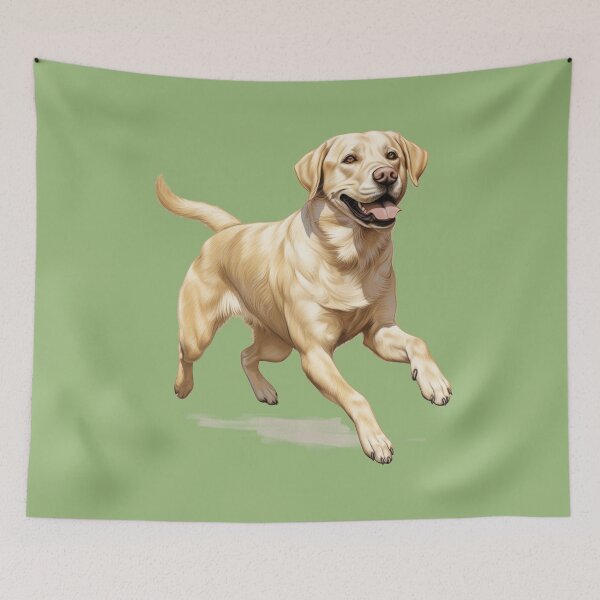 Item preview, Golden Labrador Retriever in Joyful Stride Illustration designed and sold by solrevolver.