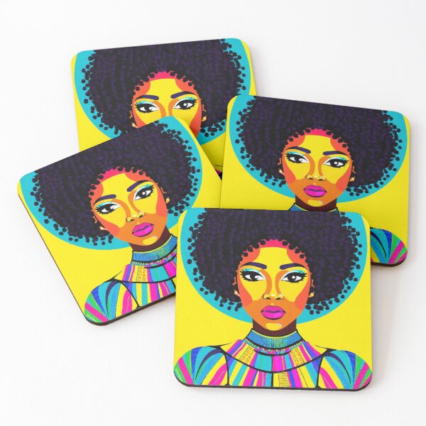 Item preview, Black woman with a deep gaze and afro style designed and sold by fotofeast.