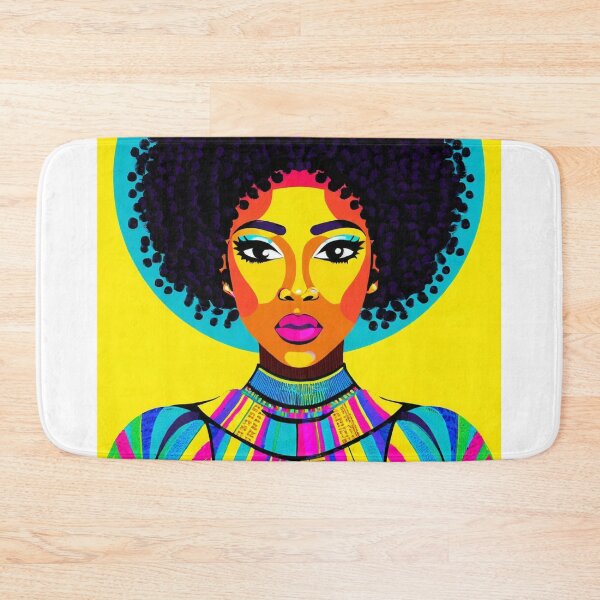 Item preview, Black woman with a deep gaze and afro style designed and sold by fotofeast.