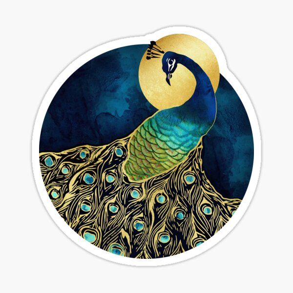 Golden Peacock Sticker