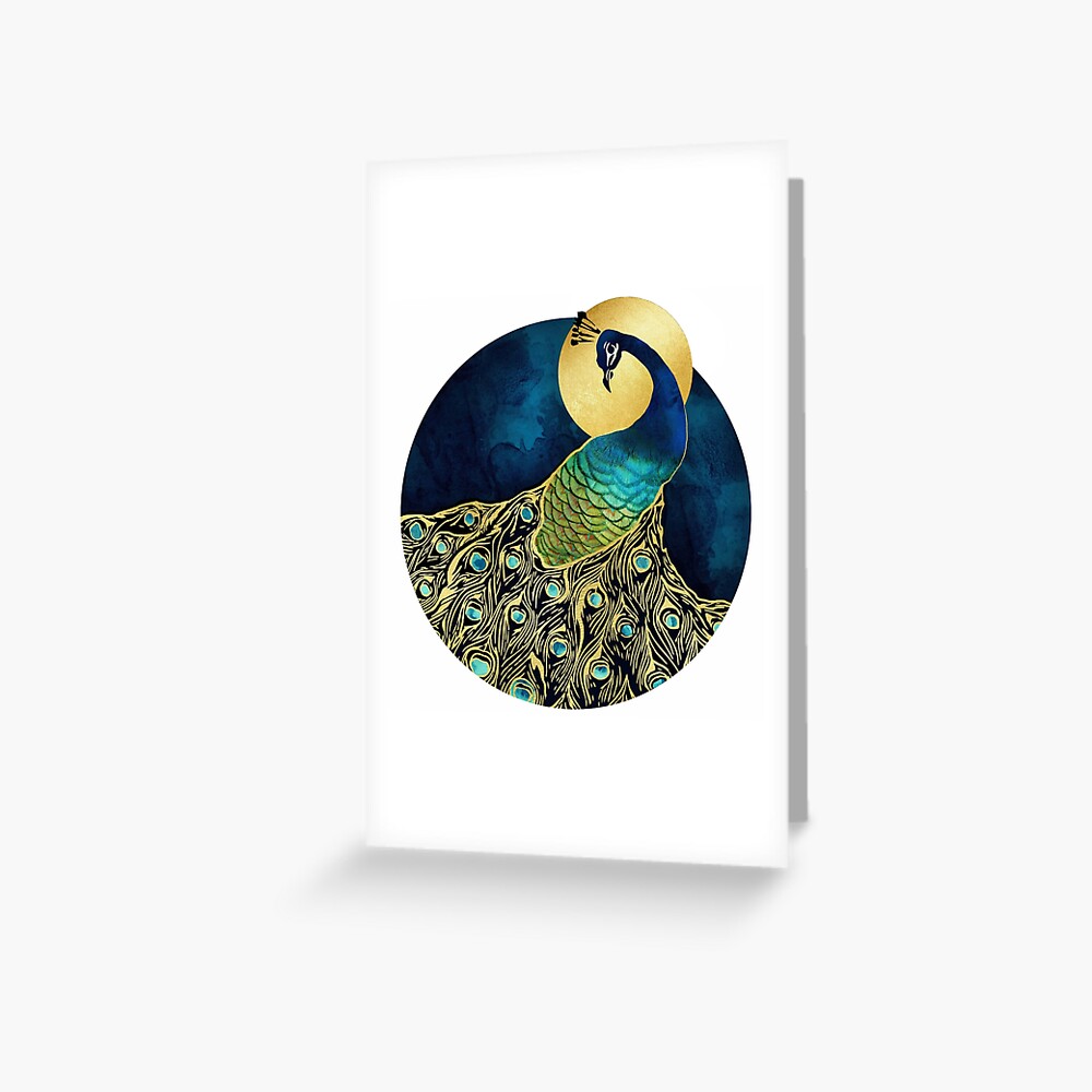 "Golden Peacock" Greeting Card by spacefrogdesign Redbubble