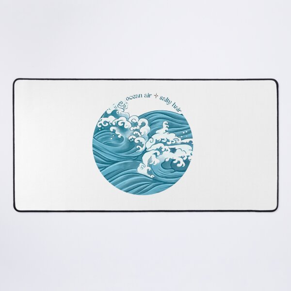 Item preview, Waves with the font "ocean air salty hair" designed and sold by stayfreshbyme.