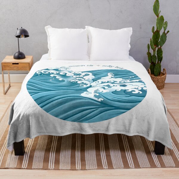 Item preview, Waves with the font "ocean air salty hair" designed and sold by stayfreshbyme.