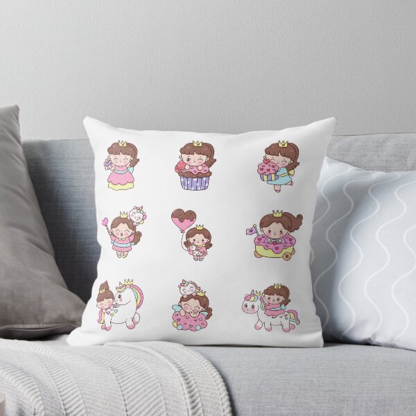 Item preview, happy little girl with candy and her unicorn designed and sold by huape.