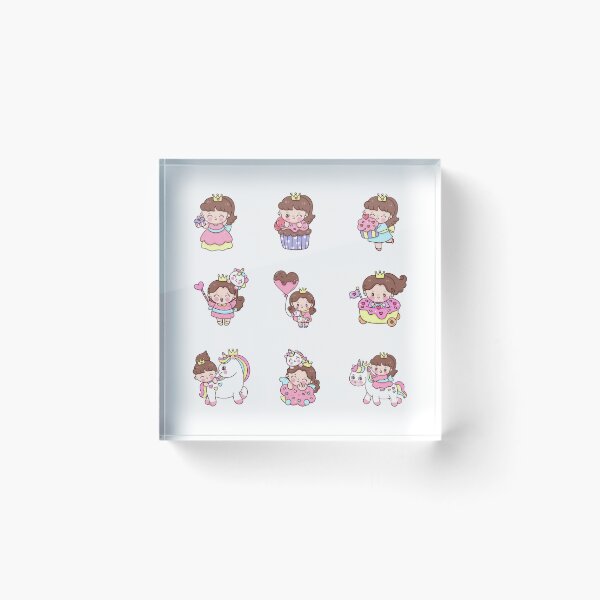 Item preview, happy little girl with candy and her unicorn designed and sold by huape.