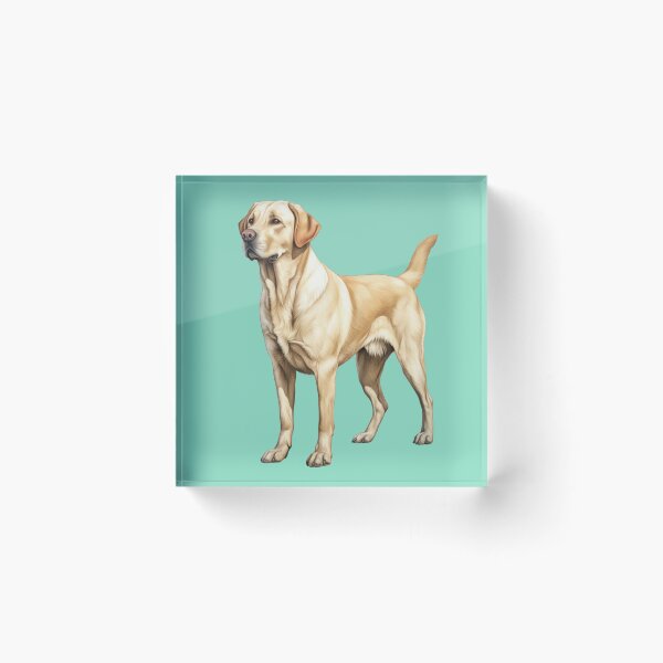 Item preview, Vigilant Yellow Labrador Standing Attentively Illustration designed and sold by solrevolver.