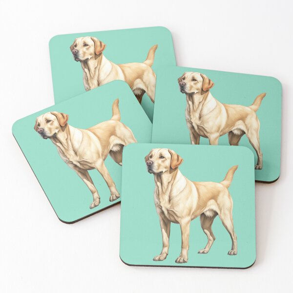 Item preview, Vigilant Yellow Labrador Standing Attentively Illustration designed and sold by solrevolver.