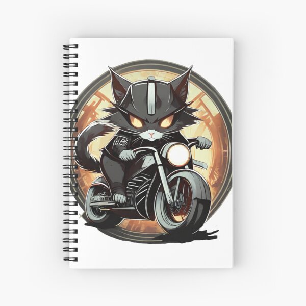 Item preview, Black Samurai Kitten riding a Motorcylce designed and sold by BADESIGNZZ.