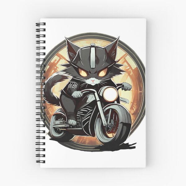 Item preview, Black Samurai Kitten riding a Motorcylce designed and sold by BADESIGNZZ.