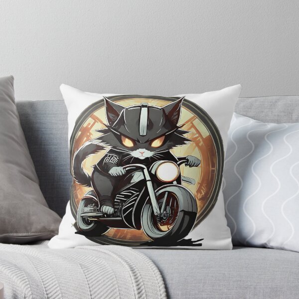 Item preview, Black Samurai Kitten riding a Motorcylce designed and sold by BADESIGNZZ.
