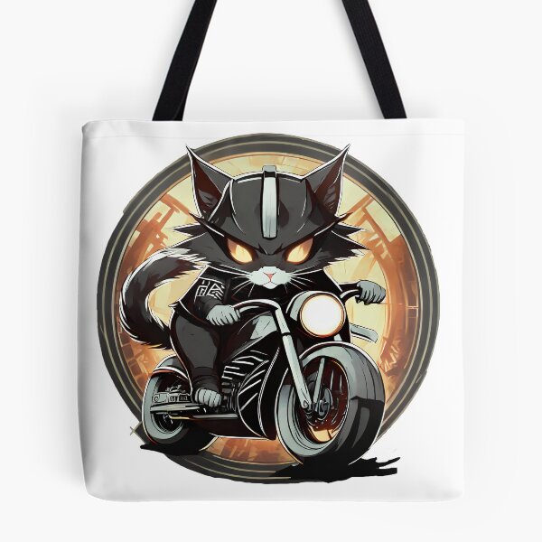 Item preview, Black Samurai Kitten riding a Motorcylce designed and sold by BADESIGNZZ.
