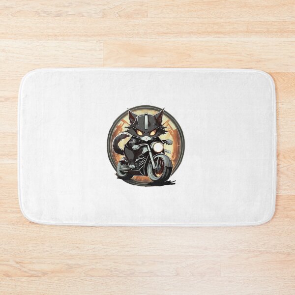 Item preview, Black Samurai Kitten riding a Motorcylce designed and sold by BADESIGNZZ.