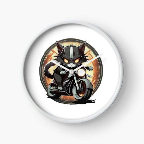 Item preview, Black Samurai Kitten riding a Motorcylce designed and sold by BADESIGNZZ.