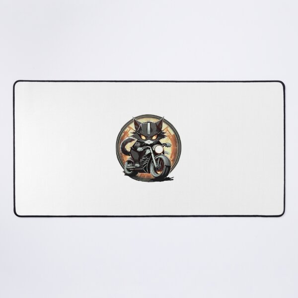 Item preview, Black Samurai Kitten riding a Motorcylce designed and sold by BADESIGNZZ.