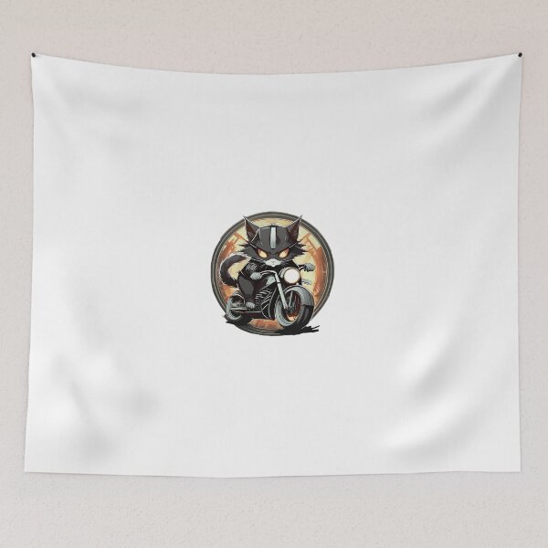 Item preview, Black Samurai Kitten riding a Motorcylce designed and sold by BADESIGNZZ.