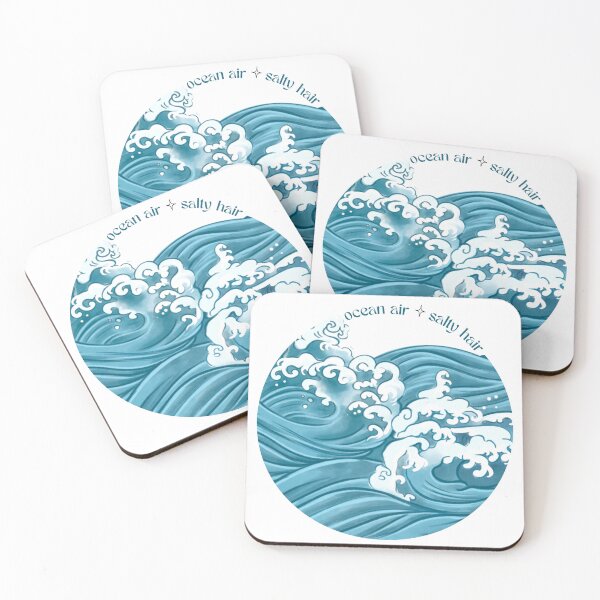 Item preview, Waves with the font "ocean air salty hair" designed and sold by stayfreshbyme.