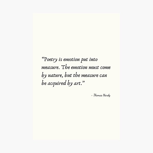 Item preview, A Quote about Poetry by Thomas Hardy designed and sold by Poemit.