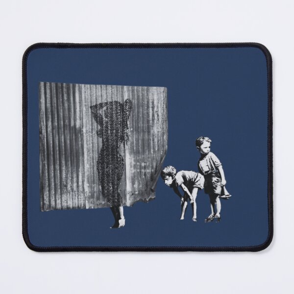 Item preview, Banksy Peeping Girl Shower designed and sold by QuirkByLgnatius.
