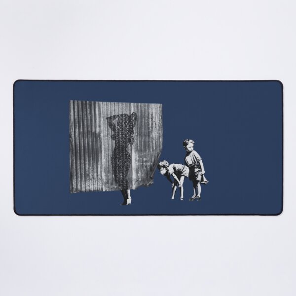 Item preview, Banksy Peeping Girl Shower designed and sold by QuirkByLgnatius.
