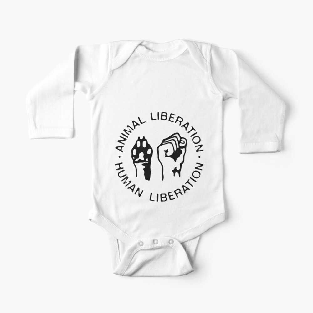 Animal Liberation Front Alf 360 Logo Baby One Piece By Veganarchism Redbubble