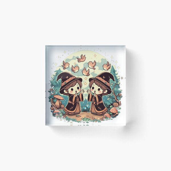 Item preview, Twin Druids Calling Forth Birds From The Forest In A Starry Night designed and sold by İlker Berk Ergan.