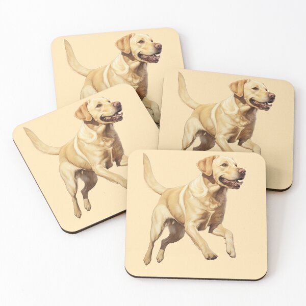 Item preview, Energetic Golden Labrador Playtime Run Illustration designed and sold by solrevolver.