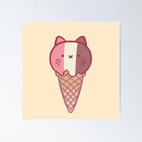 Item preview, Ice cream cat illustration  designed and sold by Mayarart.