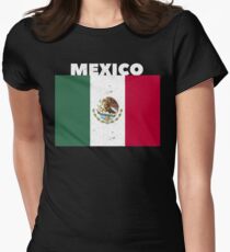 Mexico Vintage Flag Women's Fitted T-Shirt