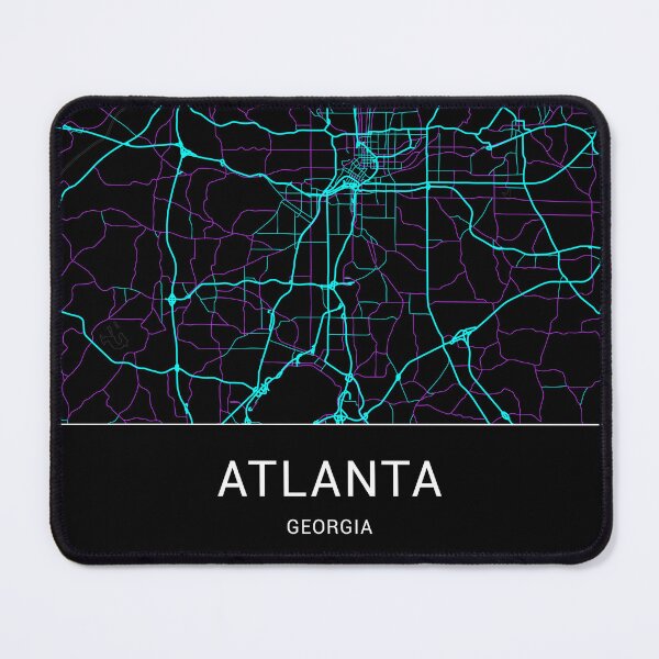 Item preview, Atlanta Georgia Named City Map - Neon Fantasy designed and sold by StylishStacks.