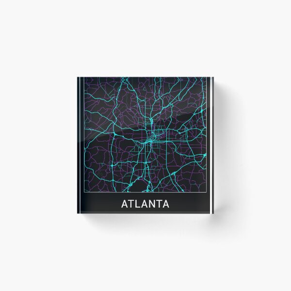 Item preview, Atlanta Georgia Named City Map - Neon Fantasy designed and sold by StylishStacks.