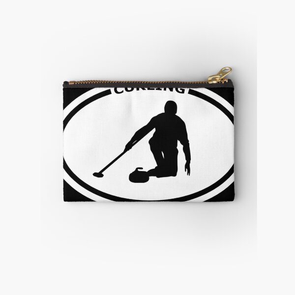 Item preview, Retro Oval Sticker Style Sport of Curling designed and sold by webdango.