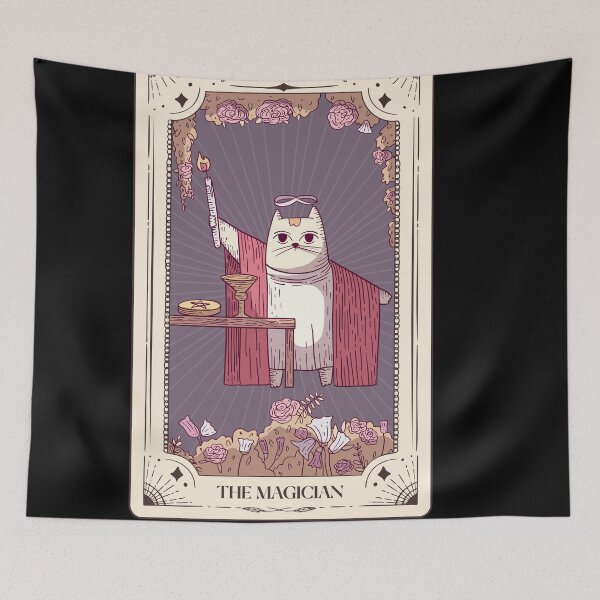 Item preview, Cat Tarot - The Magician - Cat Puns designed and sold by Paperfly Studio.