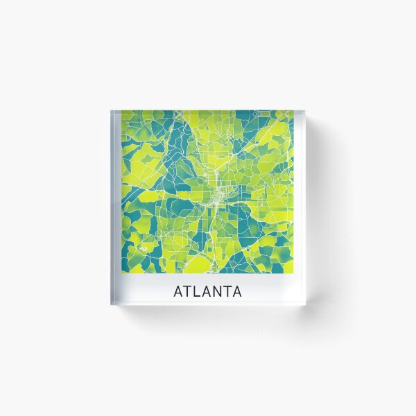 Item preview, Atlanta Georgia Named City Map - Green-Yellow Duotone designed and sold by StylishStacks.