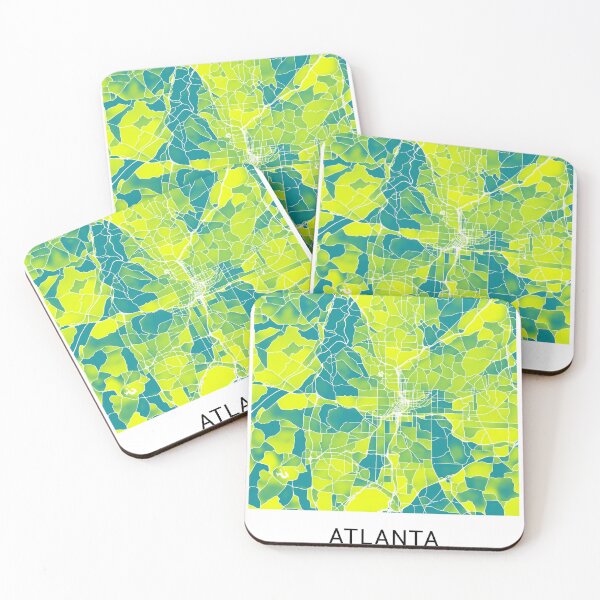 Item preview, Atlanta Georgia Named City Map - Green-Yellow Duotone designed and sold by StylishStacks.
