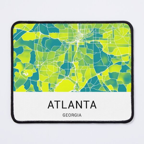 Item preview, Atlanta Georgia Named City Map - Green-Yellow Duotone designed and sold by StylishStacks.
