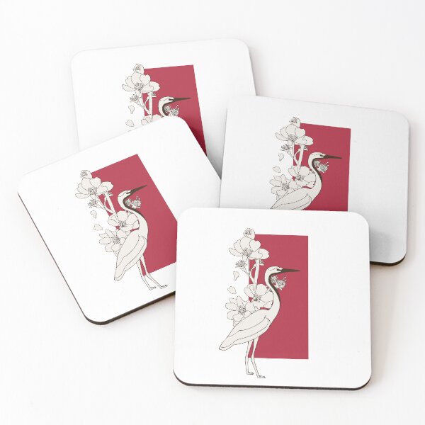 Item preview, Japanese style. Crane. Red and beige colors designed and sold by coollooc-piece.