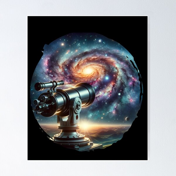 Item preview, "Stargazer's Window - Telescope Gazing into the Galaxy" designed and sold by ChromaticBlend.