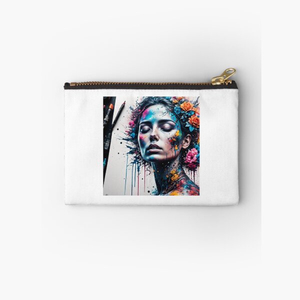Item preview, Female face with flowers in hair and pens designed and sold by bravomodels.