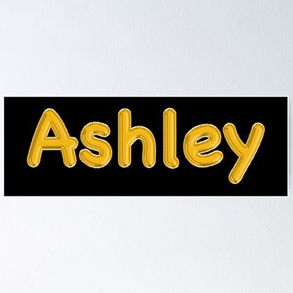 Item preview, Golden Balloon Ashley Name Label (Black) designed and sold by NormadWorld.