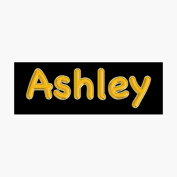 Item preview, Golden Balloon Ashley Name Label (Black) designed and sold by NormadWorld.