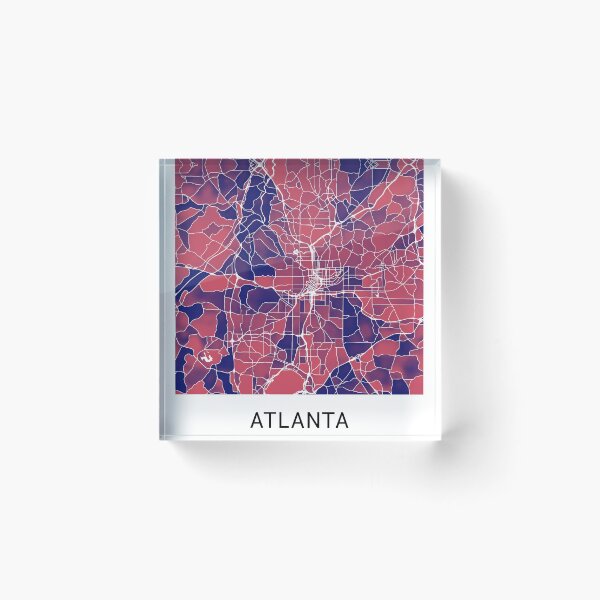 Item preview, Atlanta Georgia Named City Map - Red-Blue Duotone designed and sold by StylishStacks.