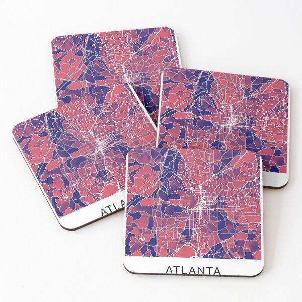 Item preview, Atlanta Georgia Named City Map - Red-Blue Duotone designed and sold by StylishStacks.