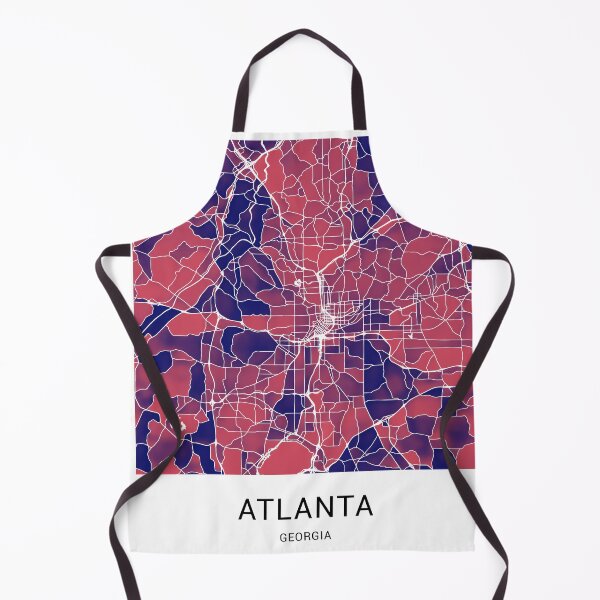 Item preview, Atlanta Georgia Named City Map - Red-Blue Duotone designed and sold by StylishStacks.